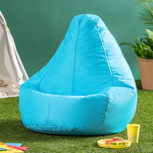 Highback Gaming Beanbag Indoor and Outdoor Aqua Blue Set of 2