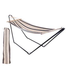 Harbour Housewares Garden Spreader Bar Hammock with Stand - Navy Stripe