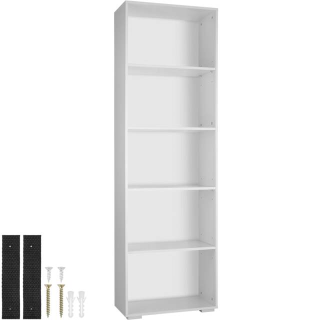 Bookshelf Lexi - Bookcase with 5 shelves White white 60 x 30 x 190 cm 1