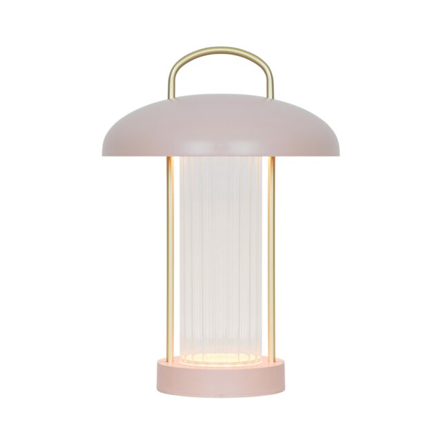 Nordlux Mirano Indoor Table Battery Light Pink Metal Solar Intergrated LED Sensor 3-Level Dimming, IP20 Pink rose