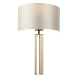 Macerata Wall Lamp Matt Antique Brass Plate & Mink Satin Fabric