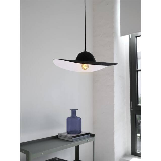 Osram Decor Felt Hat Pendant Ceiling Light E27 Dark Grey Felt Max 6W LED Modern