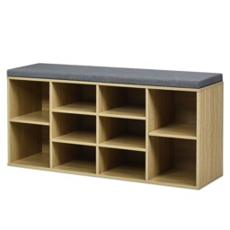COSTWAY Wooden Shoe Bench Shoe Storage Organizer Multi