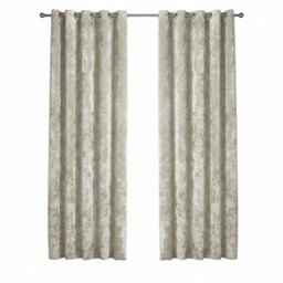 Crushed Velvet Eyelet Curtains Luxurious Finish for Contemporary Homes Cream