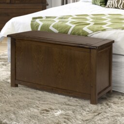Boston Storage Trunk Ottoman - Dark Brown Oriental Pine Blanket Box, Toy Chest and Coffee Table for Home Storage Brown Dark Brown One Size 1