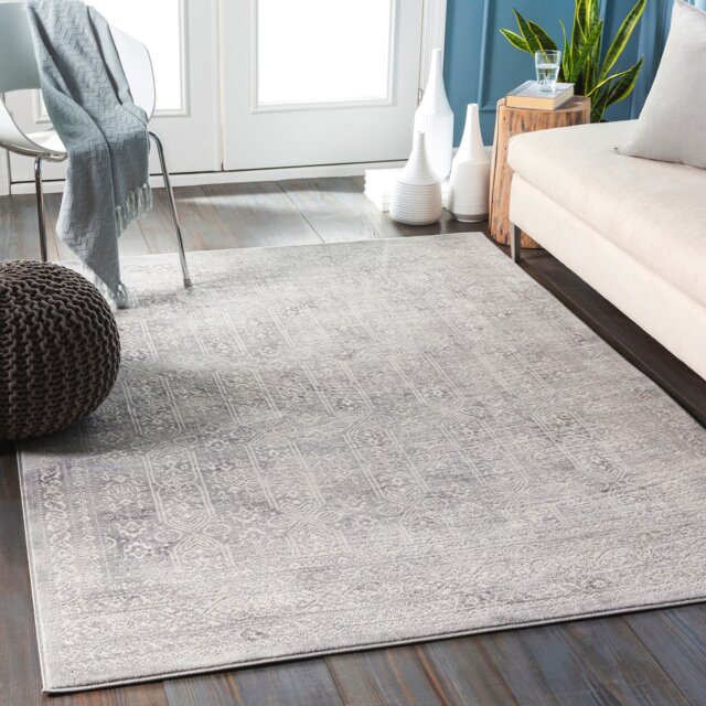 LIVABLISS Roma-Vintage Traditional Boho Rug 160 x 215 cm Grey Off-White Charcoal
