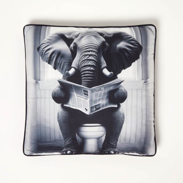 Homescapes Elephant Toilet Cushion - 45 x 45 cm