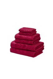 Versailles Jacquard 6 Piece Cotton Towels Bale Set Soft and Absorbent Red Bath towel