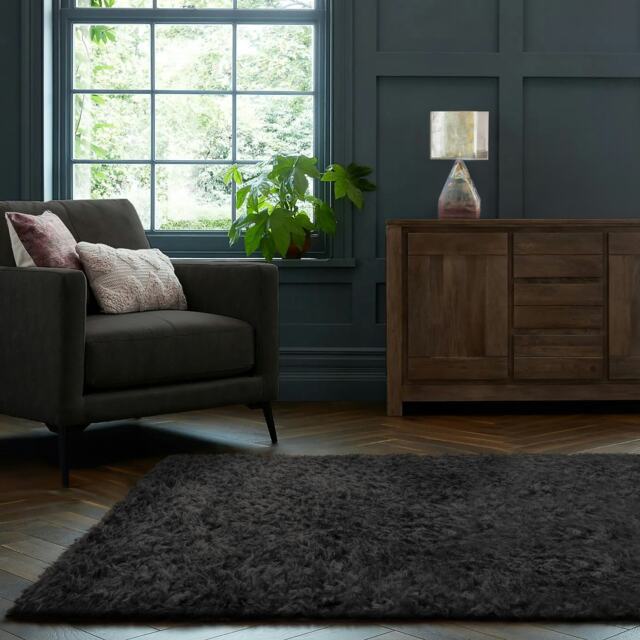 Home Republic Montana Fluffy Rug - 160 x 230 Grey