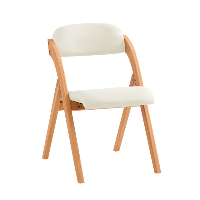 SoBuy Folding Chair Wooden Padded Kitchen & Office Chair with Ergonomic Backrest, White, 18.7 x 23.2 x 30.3 in, 6.6 kg - FST92-W