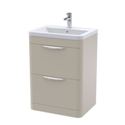 Balterley Aldershawe 2 Drawer, Ceramic Basin, 600mm, Pebble Grey, Freestanding