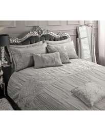 Intimates Marini Crinkle Sequin Pleated Duvet Cover & Pillowcase Set Silver Silver Single