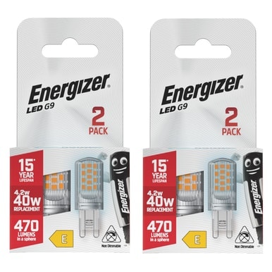 Energizer LED G9 470lm 4.2W 6500K (Daylight) Light Bulb - Pack of 4