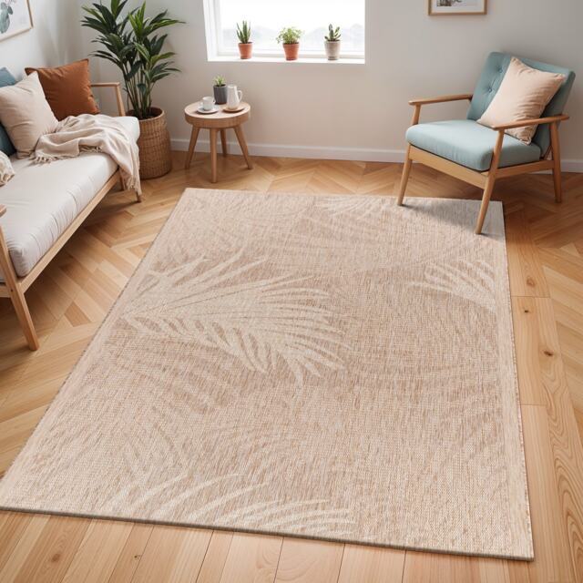 LIVABLISS Tuareg-Coastal Tropical In- & Outdoor Jute-Look Rug 160 x 213 cm Beige Ivory