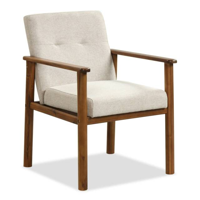 COSTWAY Accent Chair Upholstered Leisure Armchair White