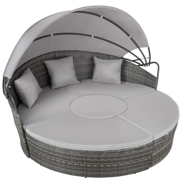 Sun Lounger Santorini - modular garden furniture set with shade canopy Grey grey 175 x 171 x 136 cm 1