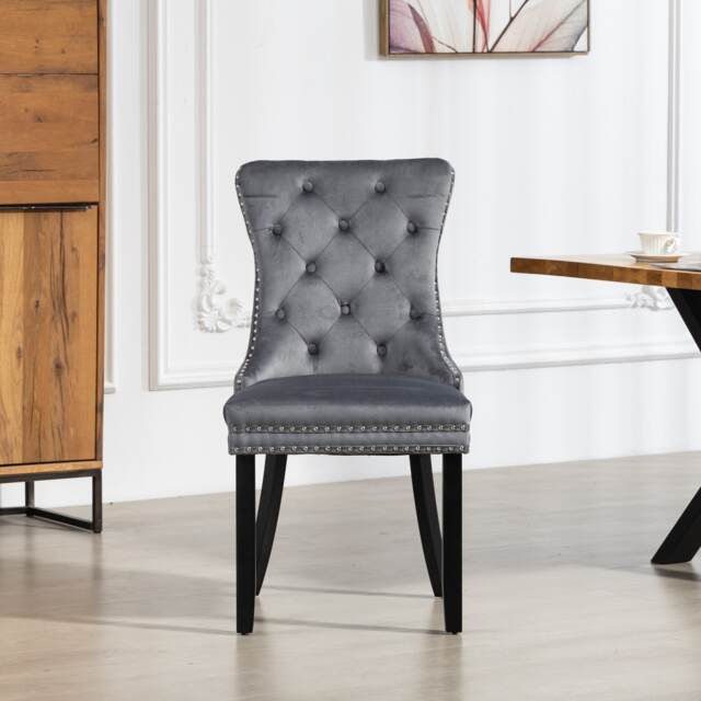 Ceres Velvet Fabric Dining Chairs - Set of 2