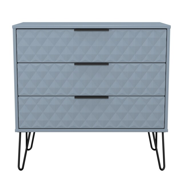 Islay 3 Drawer Chest of Drawers in Denim Blue (Ready Assembled) Blue Denim Blue