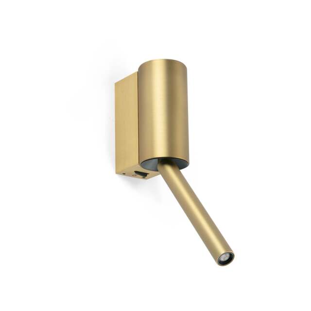 Dante LED Reading Wall Light Satin Gold 3W 2700K