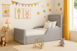 3ft Single Silver Plush Kids Bed Frame