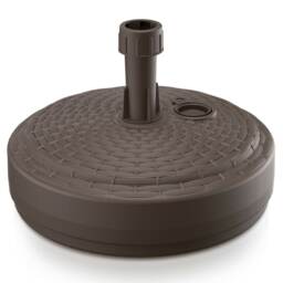 Round Umbrella Rattan Parasol Base Brown 1
