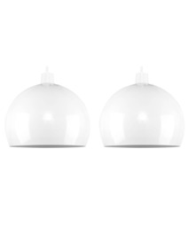 ValueLights Arco Pair Gloss White Dome Ceiling Pendant Light Shades White