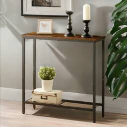 Slim Hallway Console Table Brown