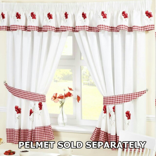 Poppies Kitchen Curtains - 168cm x137cm