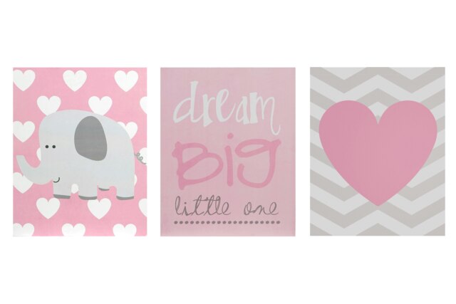 Orsina Set of 3 Dream Big Kids Wall Plaque, Inspirational and Educational Wall Art for Kids, MDF Wall Plaque
