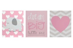 Orsina Set of 3 Dream Big Kids Wall Plaque, Inspirational and Educational Wall Art for Kids, MDF Wall Plaque