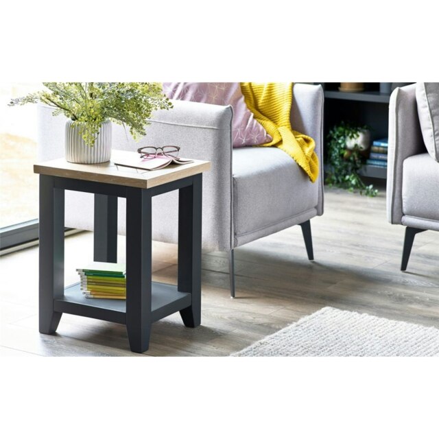 Classic Rustic Dark Grey Lamp Table Grey Grey
