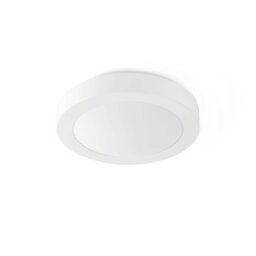 Logos 2 Light Medium Round Bathroom Flush Ceiling Light Aluminium, White IP44, E27
