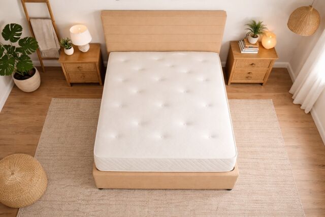Divan Bed Set Headboard and Footboard with Mattress 3ft Single Coffee Suede Storage 2 Drawers Right Side Laying in Bed