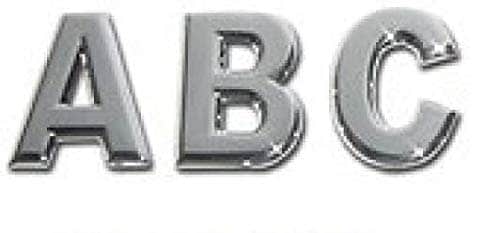Golden Grace Self Adhesive Alphabets, Letter C in Chrome Finish - House Plate Plaque - 50mm