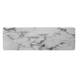 White Marble Texture Runner Rug Multi
