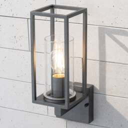 CGC CHLOE Up Black E27 Outdoor Wall Lantern Light Clear Diffuser IP54