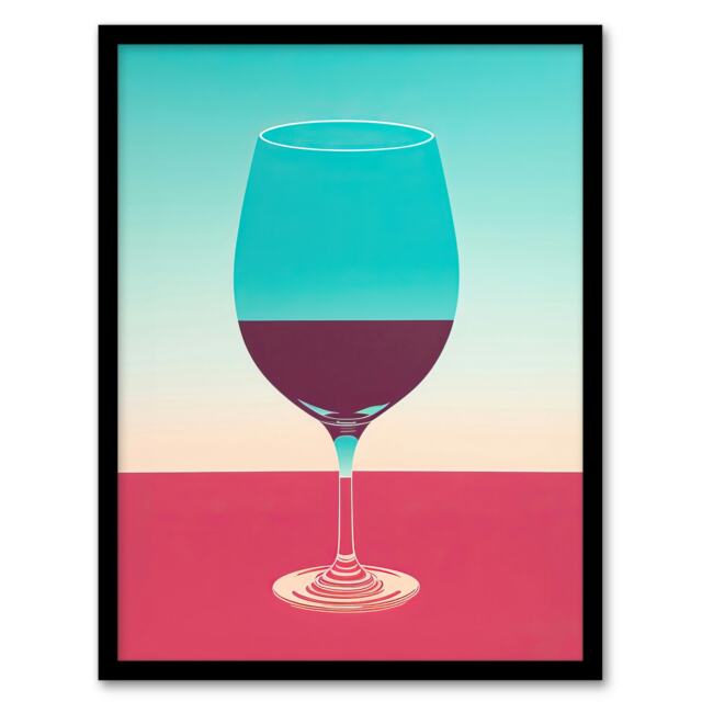 Burgundy Merlot Wine Lover Kitchen Bar Black Framed Wall Art Print A4
