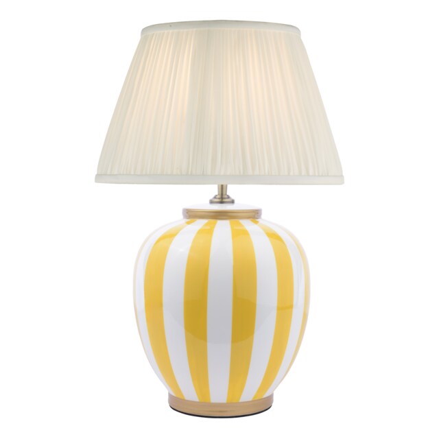 Circus Table Lamp Yellow Ceramic and White Ceramic With Shade
