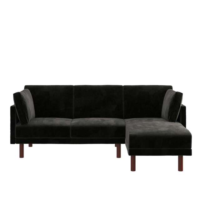 Clair sectional Sofa Bed in black velvet Black BLACK Not provided