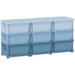 HOMCOM Kids Storage Units with Drawers 3 Tier Chest Dresser Tower Blue