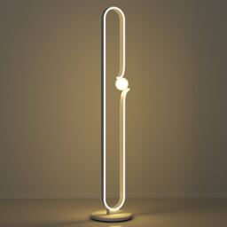 HOMCOM Dimmable LED Floor Lamp with Glass Night Light, Foot Switch, White