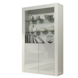 Modern Display Cabinet with Glass Shelves White