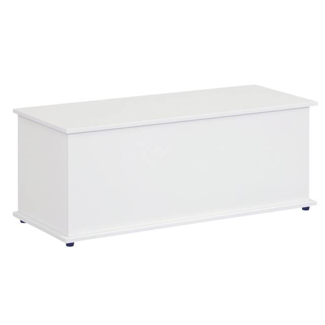 HOMCOM Storage Chest With Lid, 113L Storage Box, White White White
