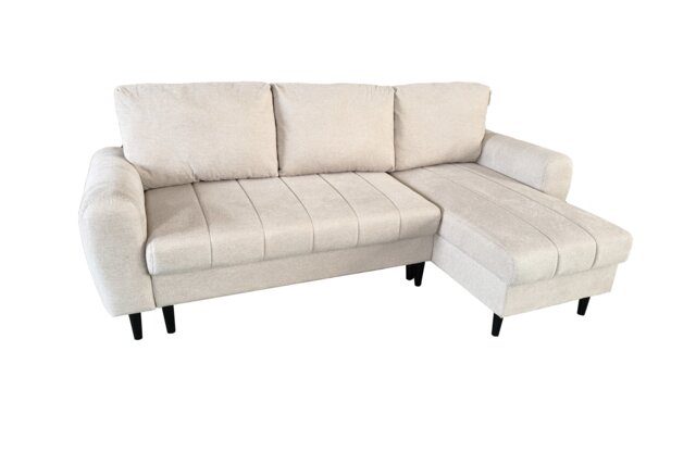 Sienna 3 Seater Left Hand Facing Storage Sofa Bed in Grey, Silver or Beige Cream One Size