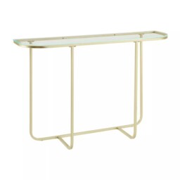 Gold Metal Hallway Console Table With Tempered Glass Gold Gold
