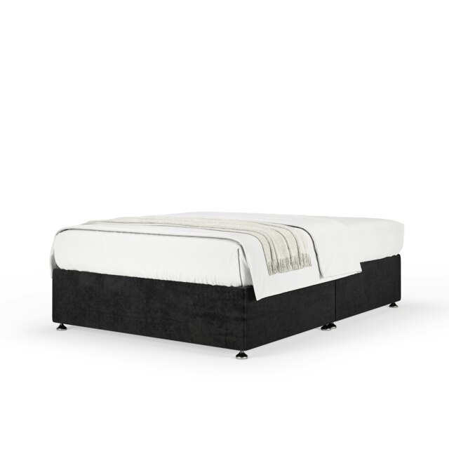 Signature Platinum 2000 Pocket Sprung Black Naples Velvet Divan Set Double