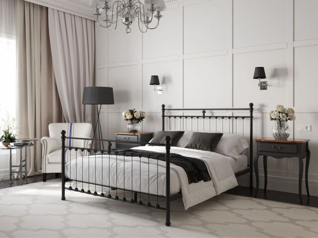 Snuggle Beds Aria Black Classic Metal Bed Frame - King Black King