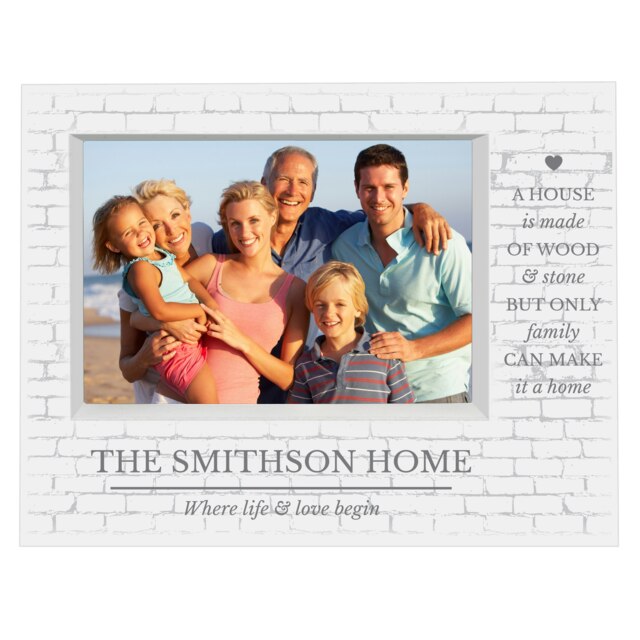 Personalised Family 5x7 Landscape Box Photo Frame White One Size