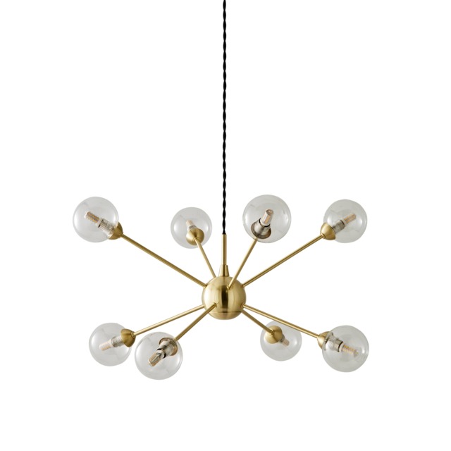 ValueLights Sputnik Gold 8 Way Glass Globe Pendant Ceiling Light Gold