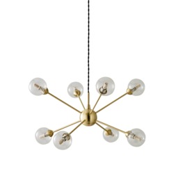 ValueLights Sputnik Gold 8 Way Glass Globe Pendant Ceiling Light Gold